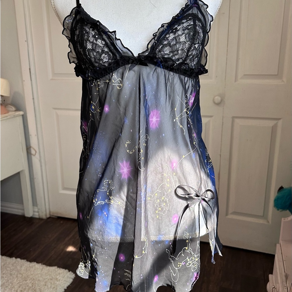 Victoria Secret Zodiac Stars Lingerie Nightgown size M